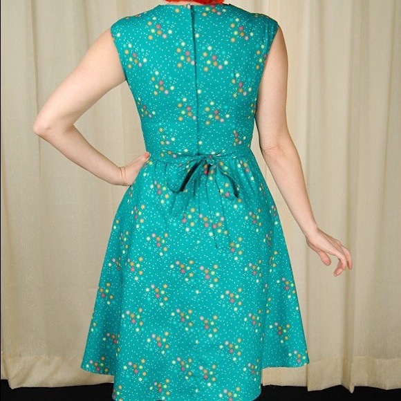 Heart of Haute Maxine Dress in Teal Magic Stars - Picture 2 of 5